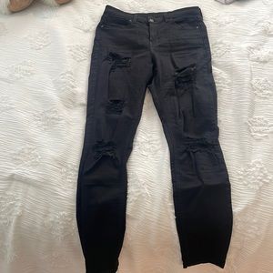 Black Ripped Jeans Size 28 Stretchy Feel